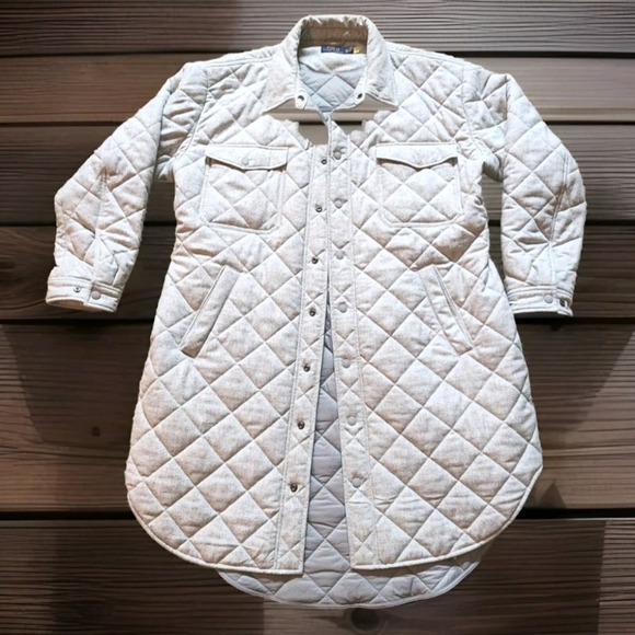 Polo by Ralph Lauren Long Quilted Wool Blend Coat Size XXL Color Grey - Picture 2 of 14